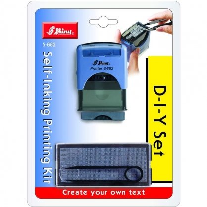 Dấu Shiny S-882 đóng ngày sản xuất và hạn sử dụng 2 dòng D-I-Y-Set printer