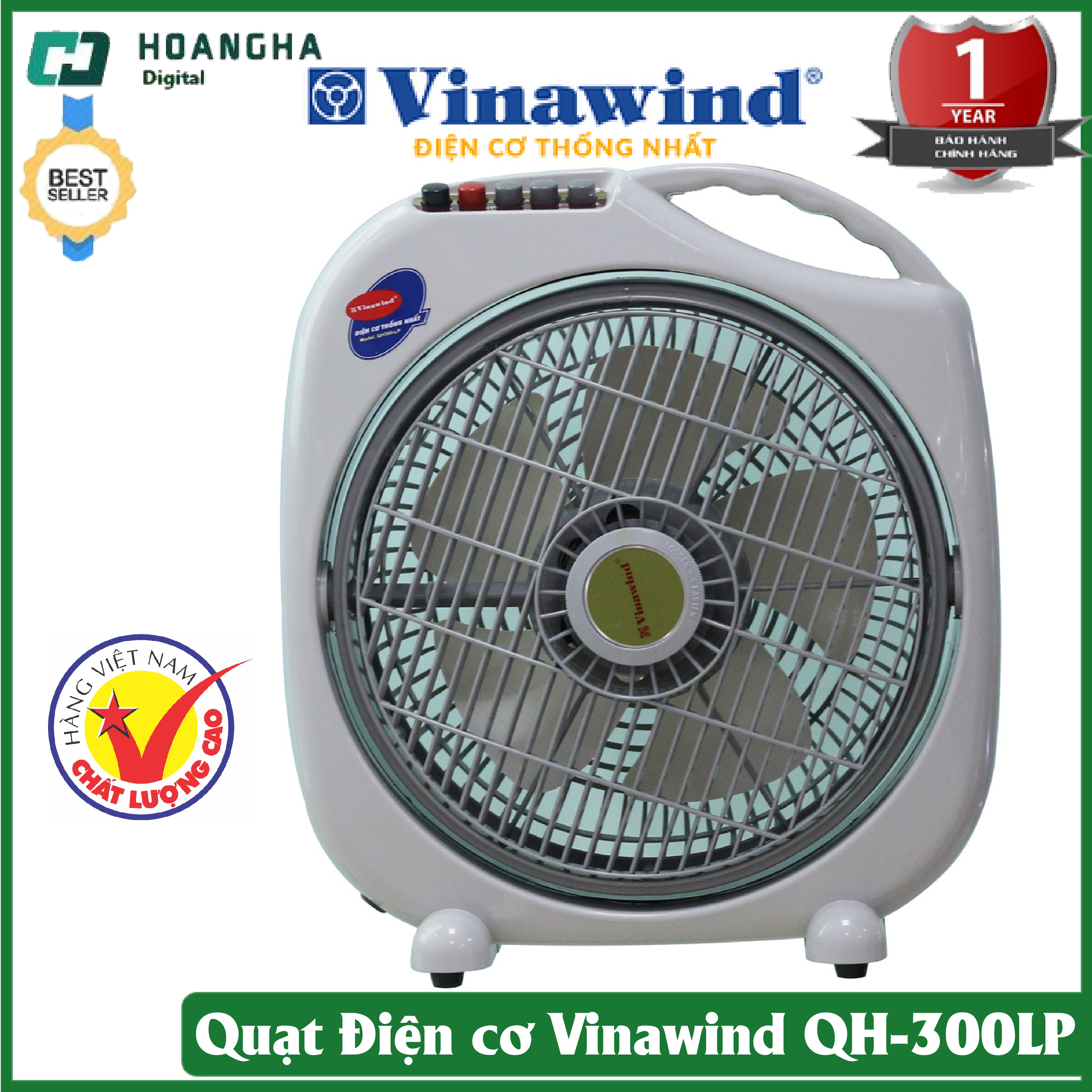 QUẠT HỘP ĐIỆN CƠ THỐNG NHẤT CÁNH 300, QUẠT TÁN CÁNH VINAWIND QH-300 LP, QUẠT ĐIỆN - CÔNG TẮC TỰ NGẮT KHI ĐỔ QUẠT