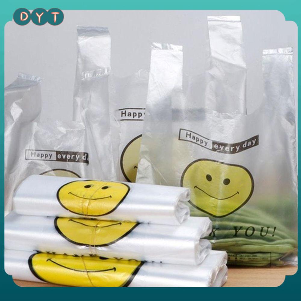 50 Chiếc Túi Xách Bán Lẻ Siêu Thị Cửa Hàng Tạp Hóa Nhựa Có Tay Cầm Bao Bì Thực Phẩm