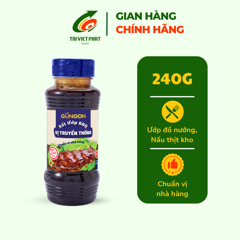 Xốt ướp BBQ vị truyền thống GUNGON dùng ướp thịt nướng, gà, hải sản 240g