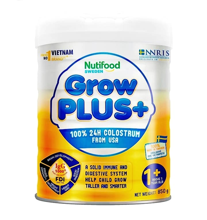 Sữa bột Nutifood Grow Plus vàng 800G bổ sung sữa non