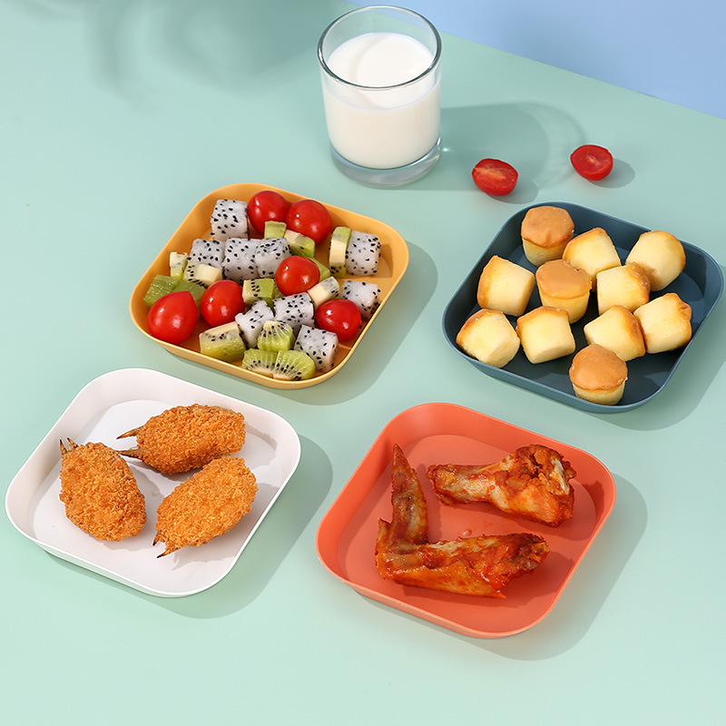 Đĩa nhựa nhỏ đựng đồ ăn vặt chất liệu PP chịu nhiệt và chống va đập tốt, màu sắc Macaron xinh xắn hiện đại - intl