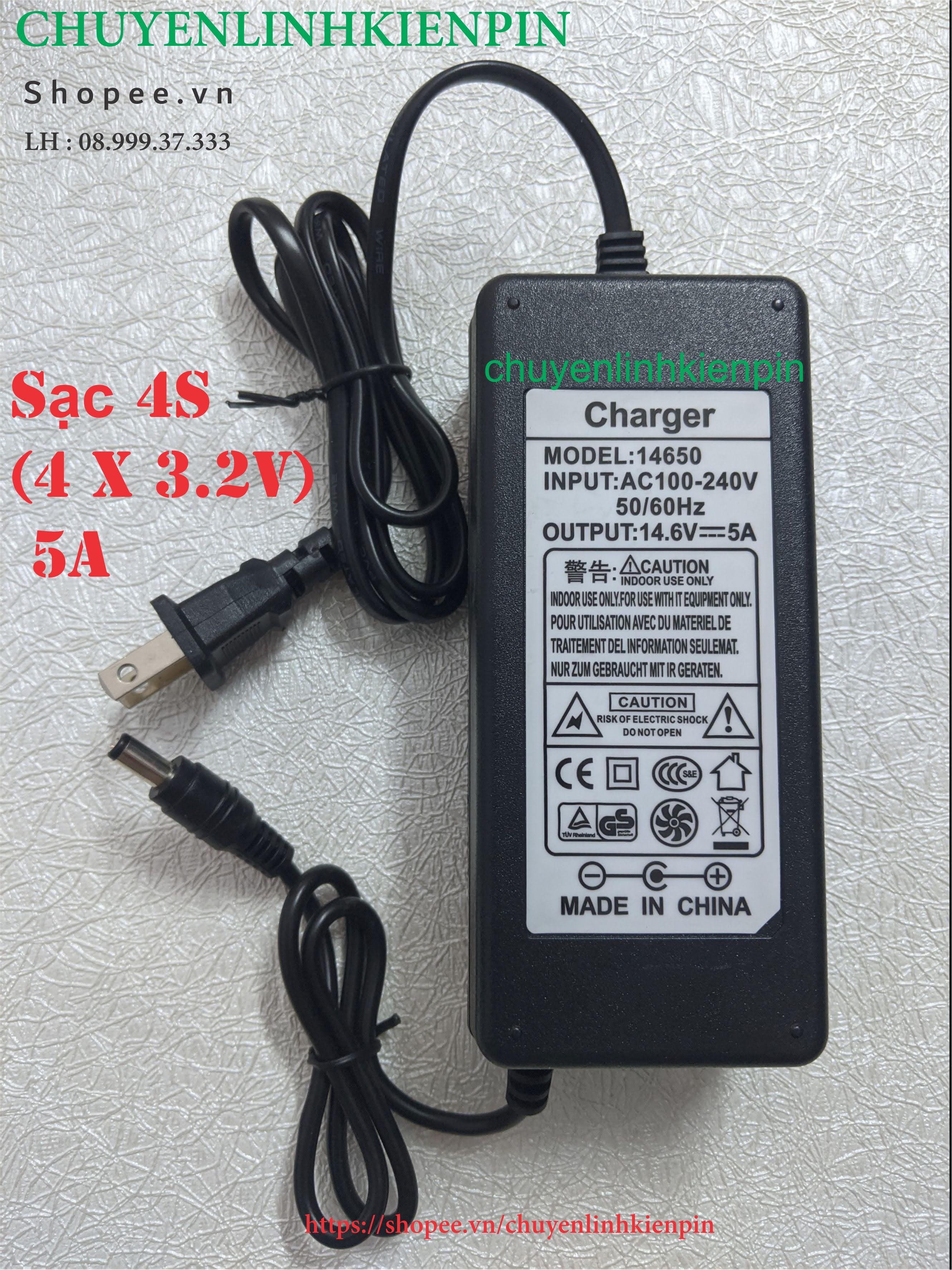 Sạc lifepo 4s 14.6v 5a có quạt