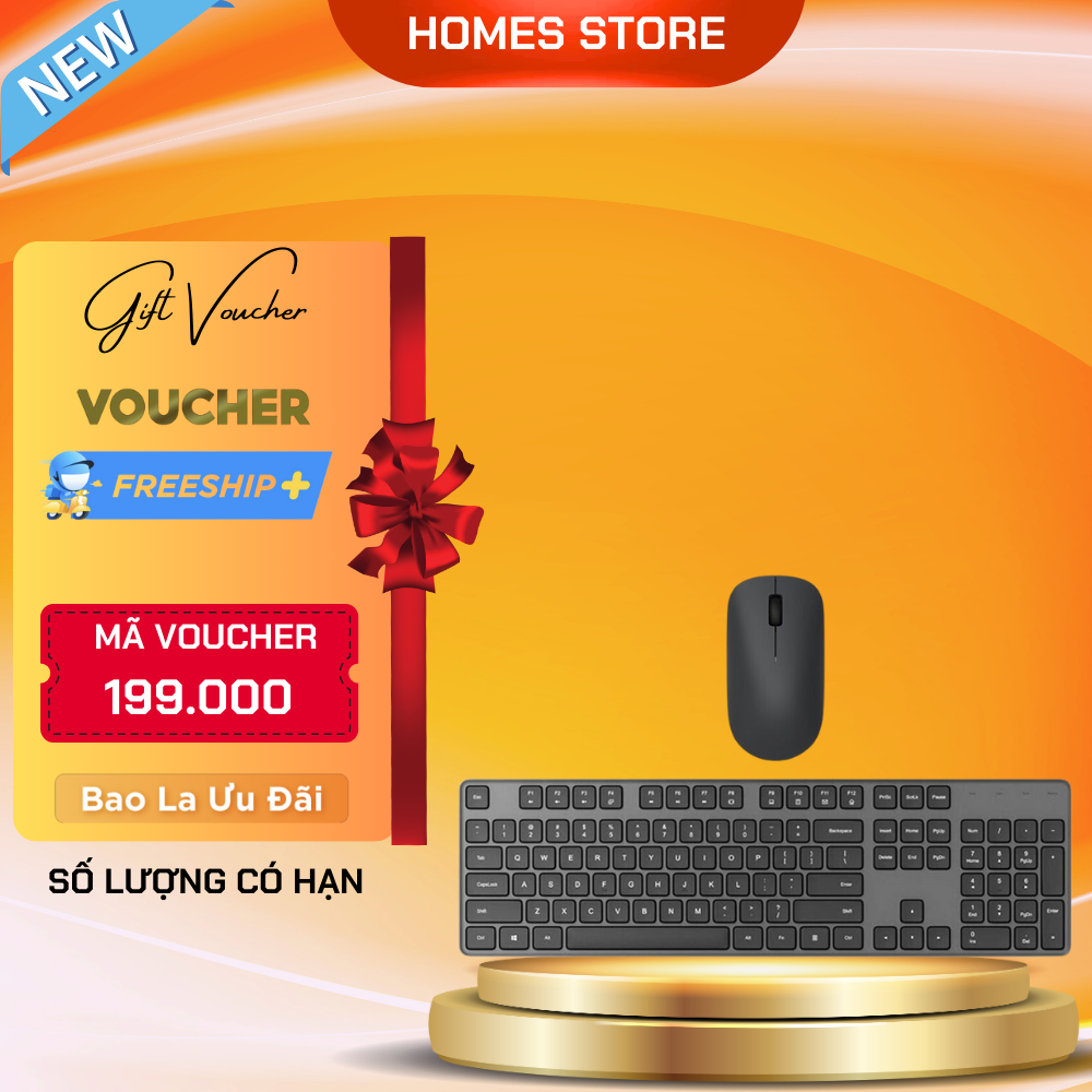 Bàn phím không dây xiaomi mijia kèm chuột 2.4 ghz - hàng chính hãng