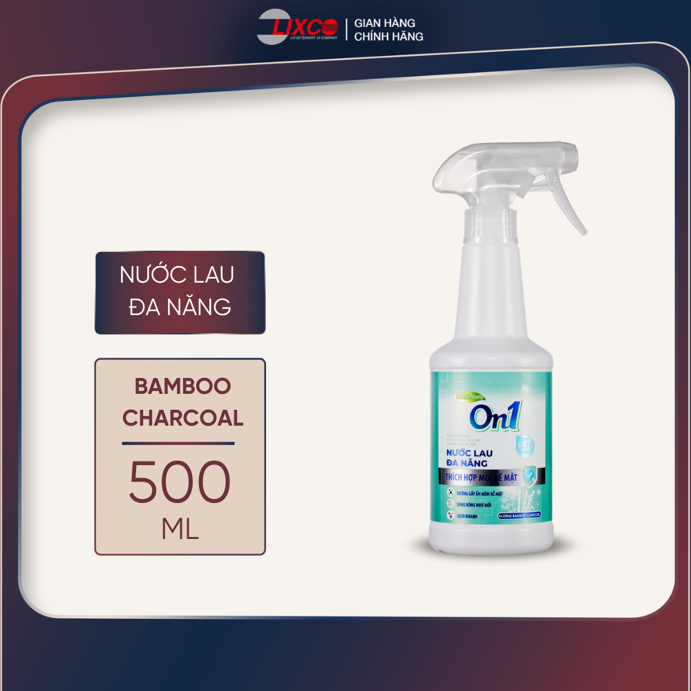 Nước lau đa năng On1 DN500 hương Bambo charcoal chai 500ml giúp sạch nhanh bề mặt, sáng bóng như mới - Lixco Việt Nam
