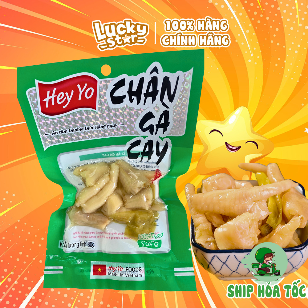 Chân gà cay đồ ăn vặt snack ngon rẻ Việt Nam vị sả ớt gói 80g - đảm bảo VSTP