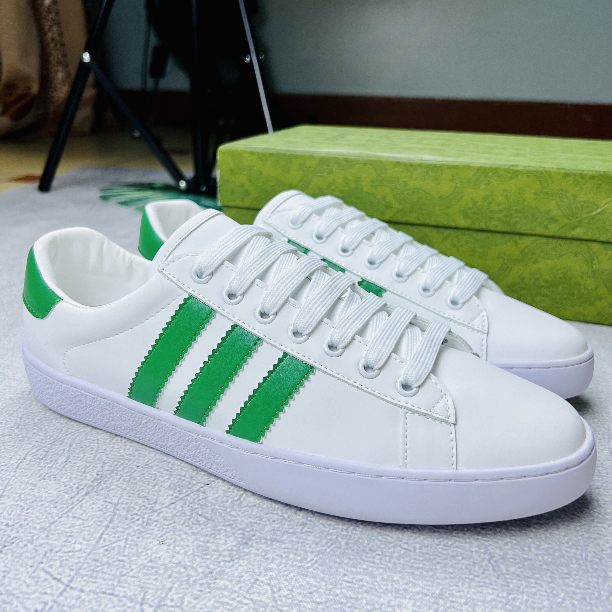 Gucci ACE AD Green - Gucci ace trắng xanh lá 