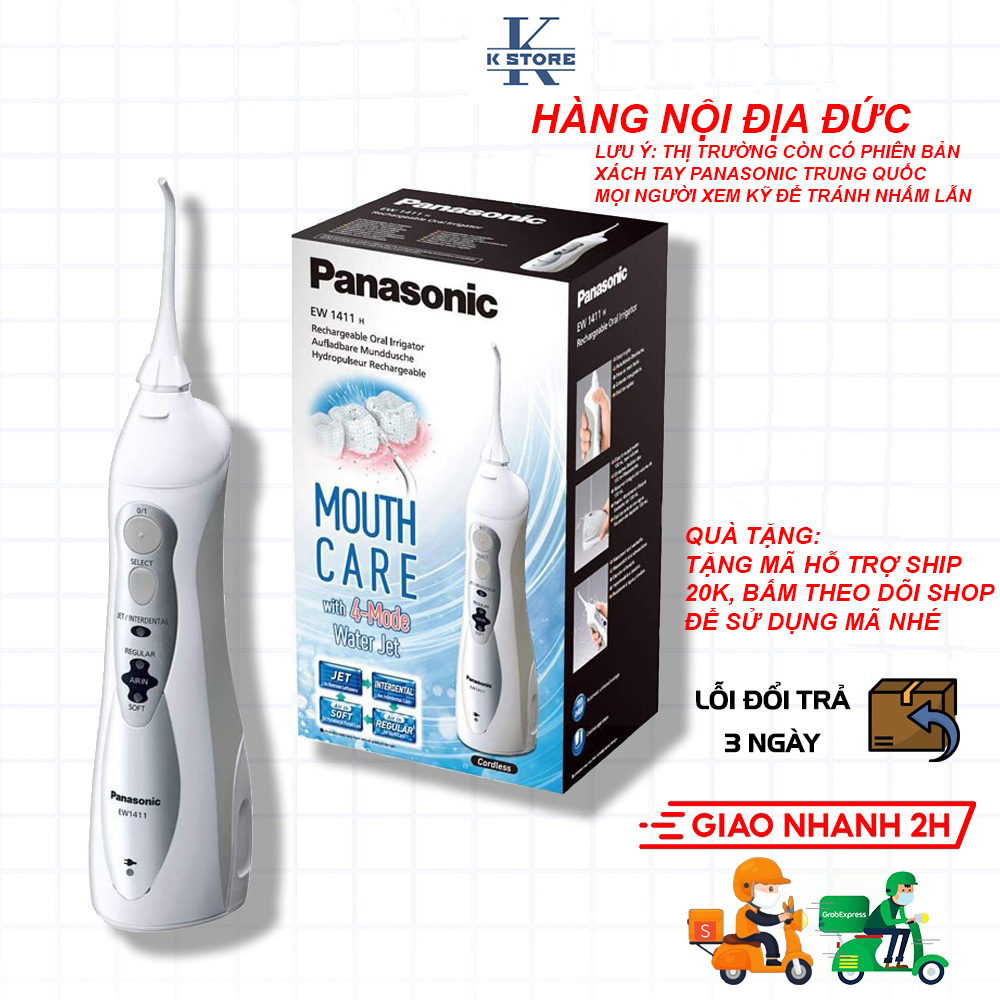 Máy tăm nước panasonic ew1411 loại pin sạc, hàng nội địa đức chính hãng, cao cấp, bảo hành 12 tháng