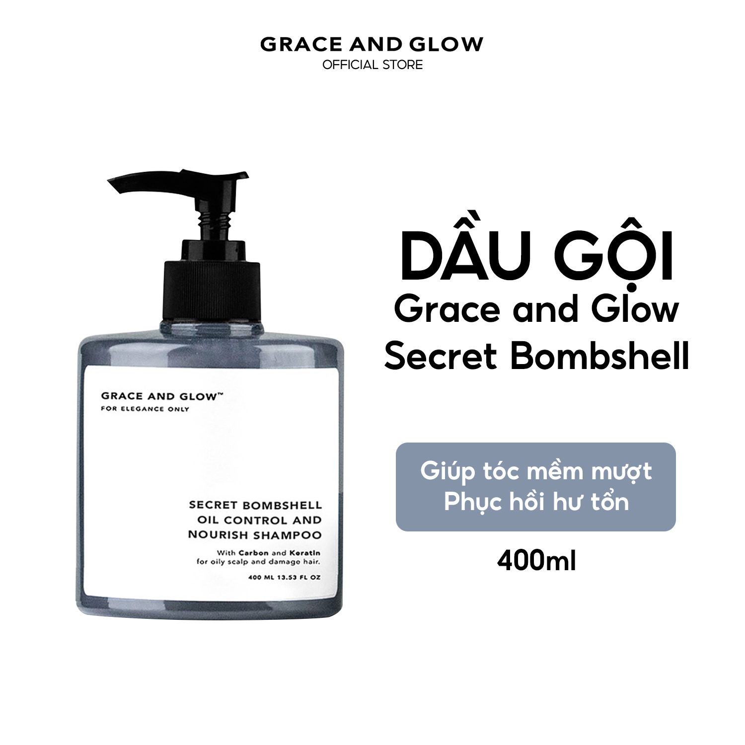 Dầu gội kiềm dầu Grace and Glow Secret Bombshell Anti Oil and Repair Solution Shampoo 400ml