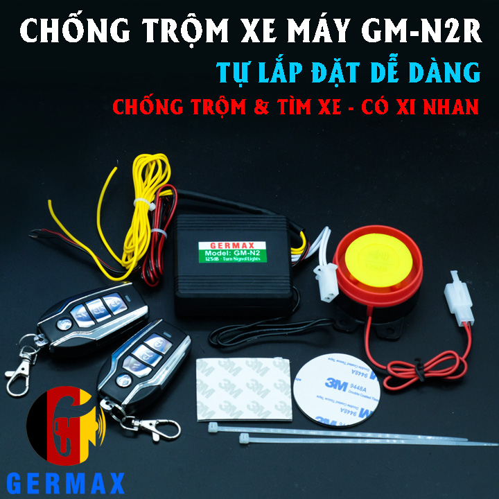 [HCM]Chống trộm xe máy cao cấp tự lắp có xi nhan Germax GM-N2R