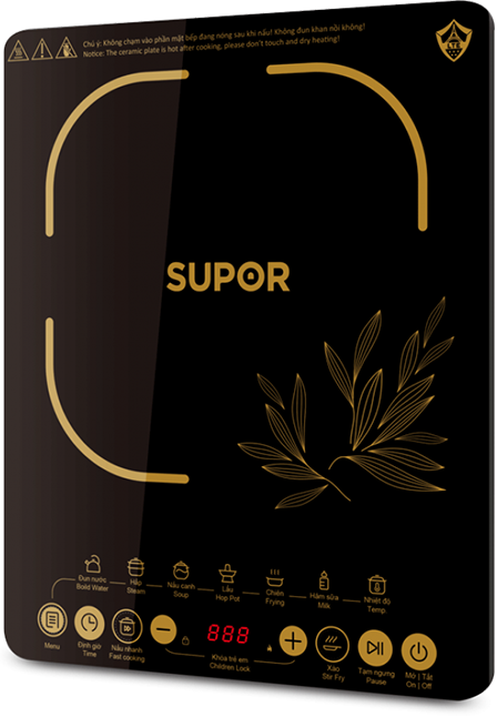 Bếp điện từ cảm ứng mặt sứ pha lê Supor SDHCB11TVN 09 chức năng bảo hành 12 tháng chính hãng