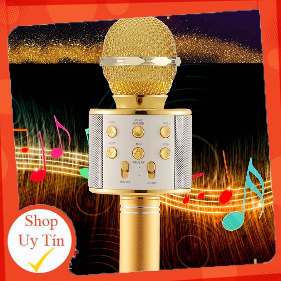 Micro karaoke kiêm loa bluetooth ws - 858 tiện dụng chất lượng cao - chuyên hàng nhập giá sỉ