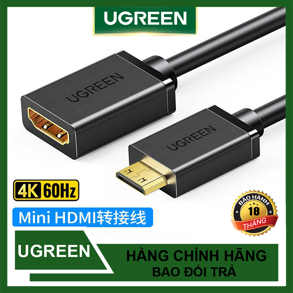 [HCM]Cáp nối dài Mini HDMI to HDMI dài 20cm Ugreen 20137 chính hãng