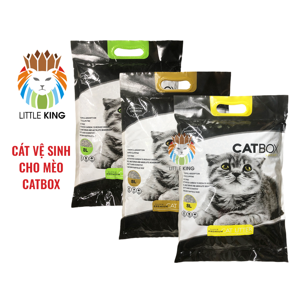 Cát vệ sinh cho mèo Catbox cát vệ sinh than hoạt tính carbon siêu thấm hút và khử mùi Little King pet shop