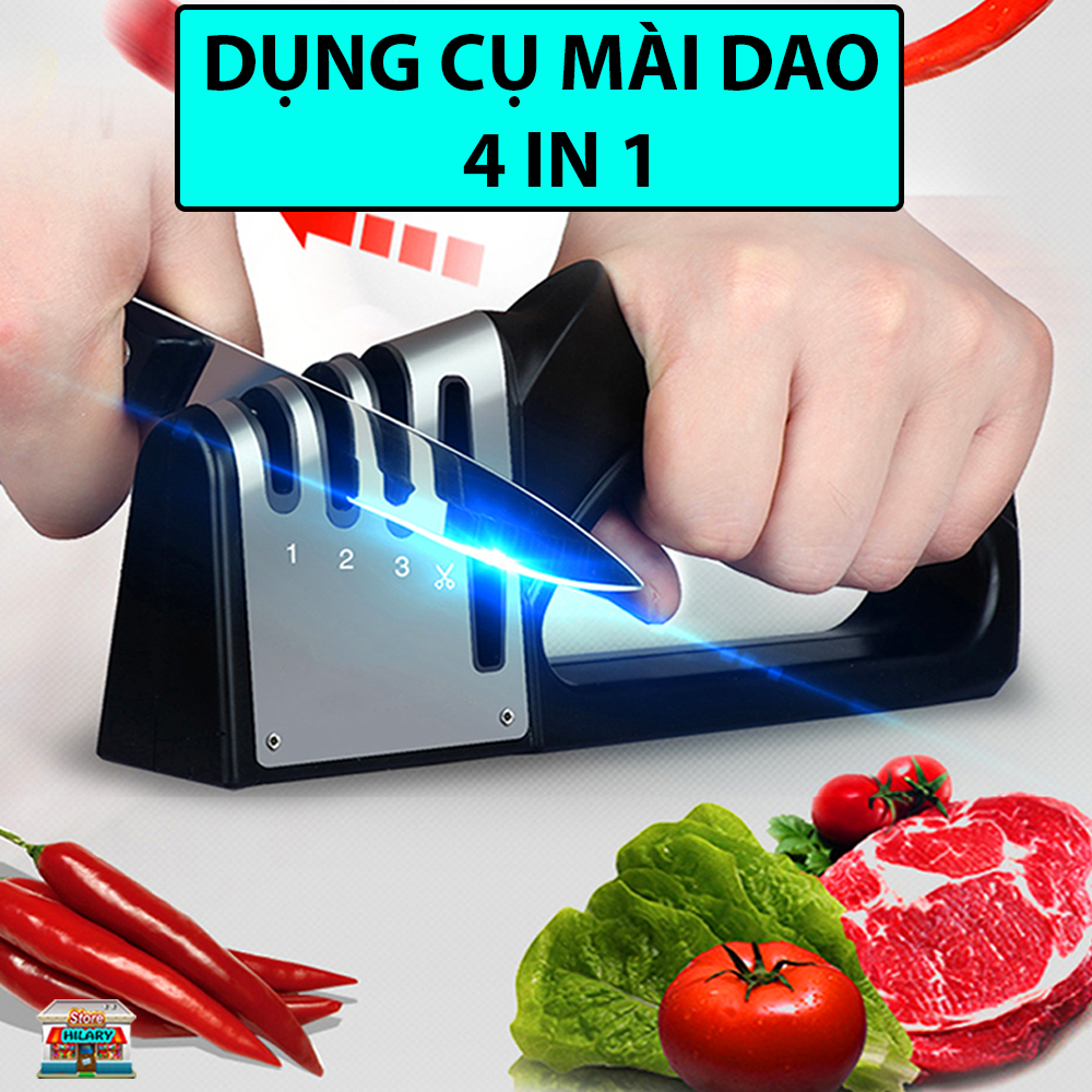 Dụng cụ mài dao bếp 4 in 1 - mài dao kéo cao cấp, dụng cụ mài dao siêu bén, mài dao kéo đa năng, đồ mài dao, mài kéo