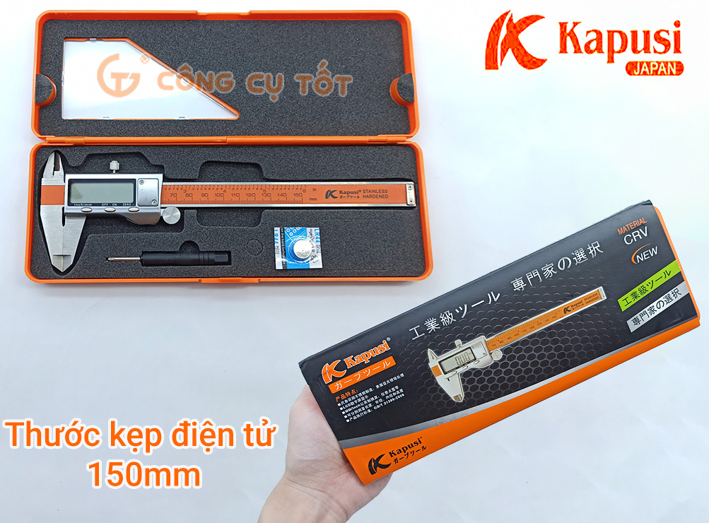 Thước kẹp điện tử 150mm Kapusi chuẩn Nhật