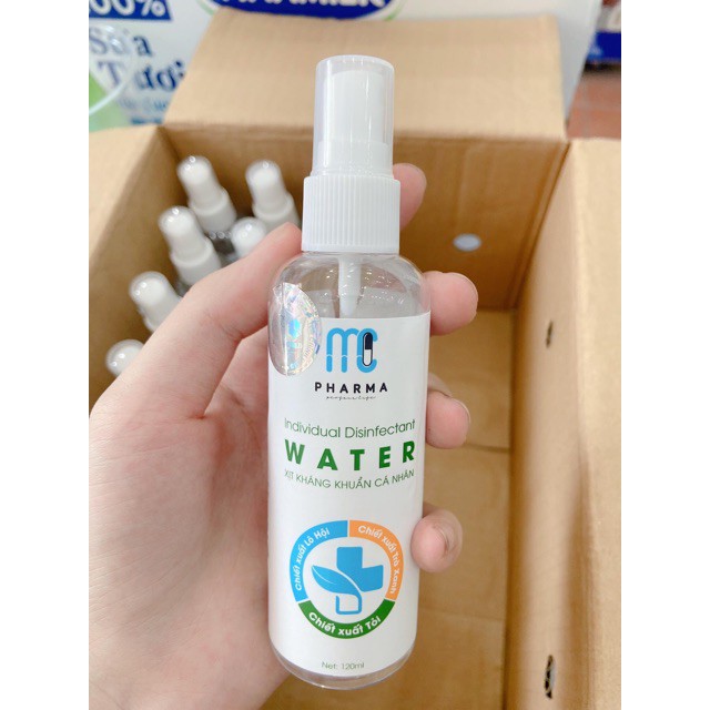 Xịt kháng khuẩn cá nhân 120ml mc pharma - dung dịch rửa tay khô sát khuẩn, diệt khuẩn 99,99%