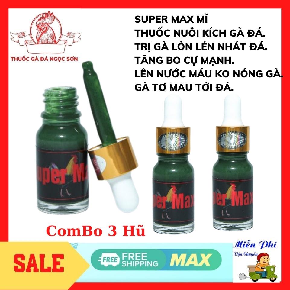 [COMBO 3 LỌ NUÔI GÀ ĐÁ SUPMAX CỦA MĨ ] Sung căng lì. cự mạnh hơn. đặc biệt tri gà nhát đá lỏn nhẻn - supermax nuôi gà đá -thuôc nhỏ gà bo lớn