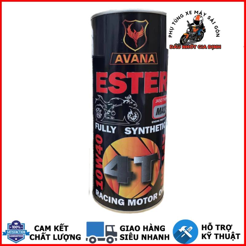 Nhớt tổng hợp AVANA 4T RACING 10W40 Ester dành cho xe số, côn tay nhập khẩu UAE