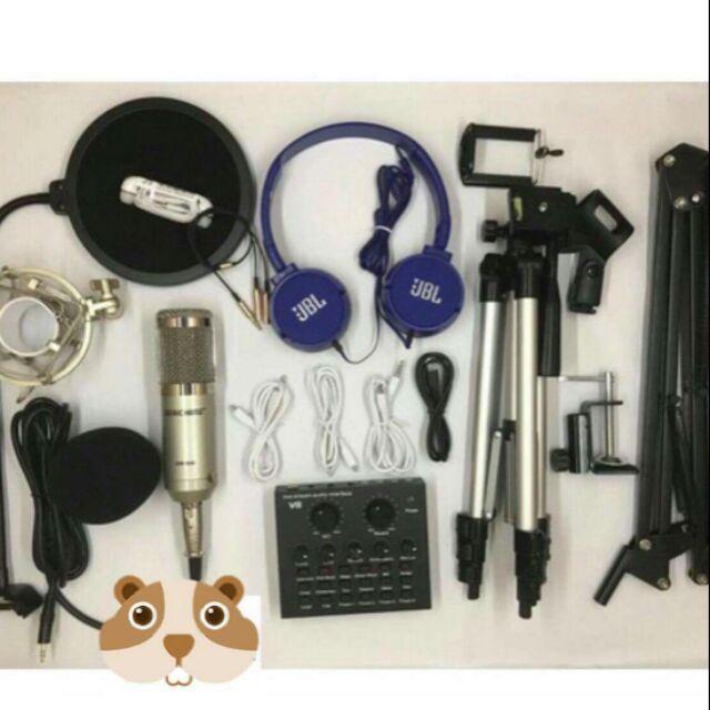 Trọn bộ mic thu âm BM900 + soundcard V8 Autotune bản quốc tế