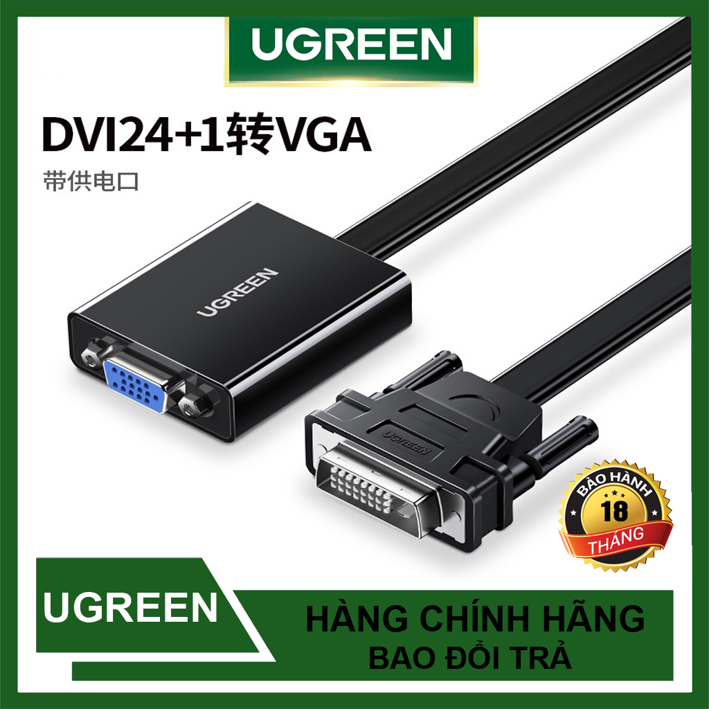 Cáp chuyển đổi dvi to vga ugreen 40259 chính hãng