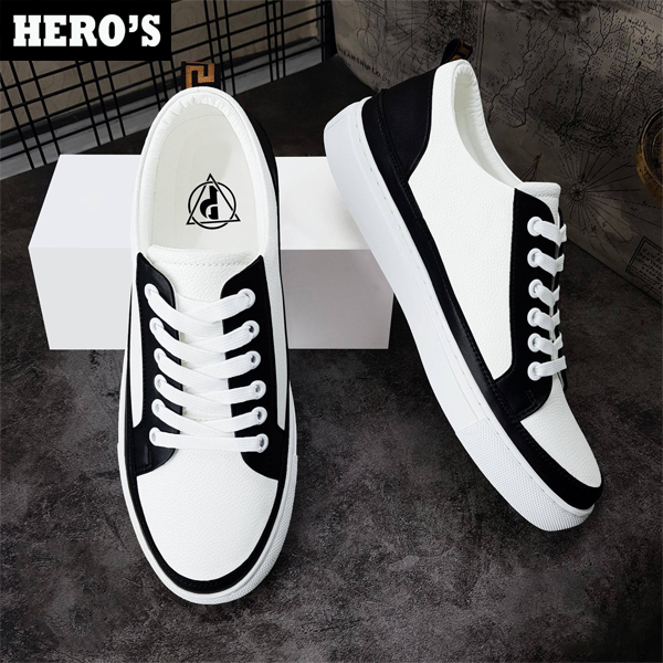 Giày nam thể thao sneaker HERO'S trắng đẹp cổ cao cho học sinh đi học đi làm cao cấp Mã TVD