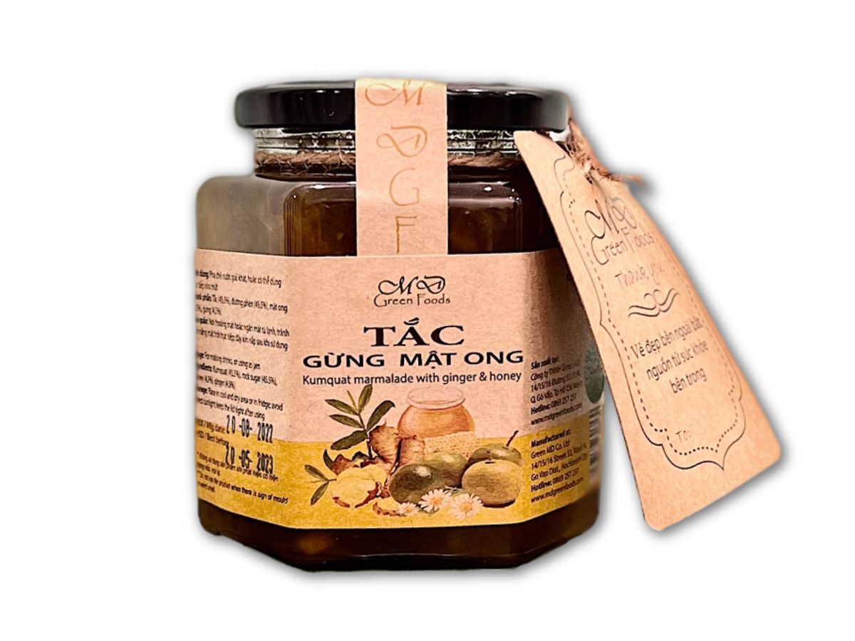 Tắc gừng mật ong - hũ 500g - md green foods