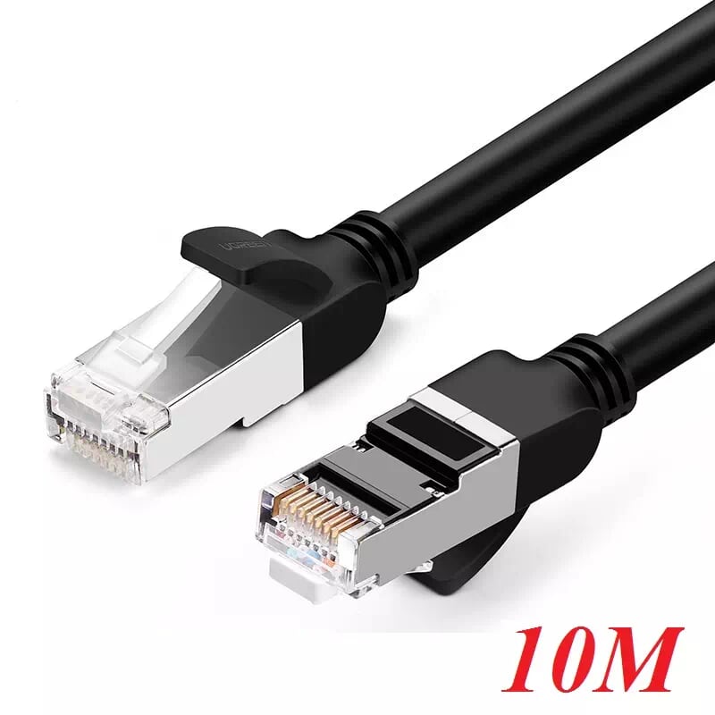 Ugreen 50196 10m màu đen cáp mạng lan cat 6 đầu bấm kim loại nw101
