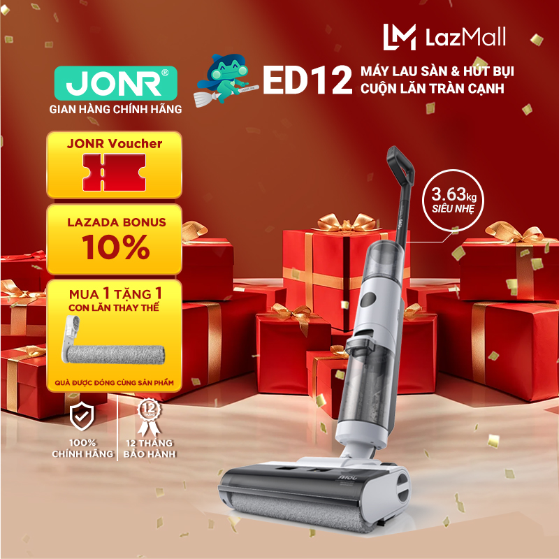 Máy lau sàn hút bụi ướt khô tràn viền không dây JONR ED12-Tự làm sạch máy hút bụi cầm tay máy hút chân không Siêu nhẹ chức năng như xiaomi dreame tineco deerma jetzt