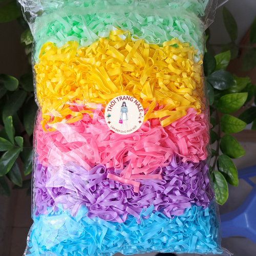 Túi 500g thun cột tóc dẻo cho mẹ và bé màu tươi sáng size trung và size đại