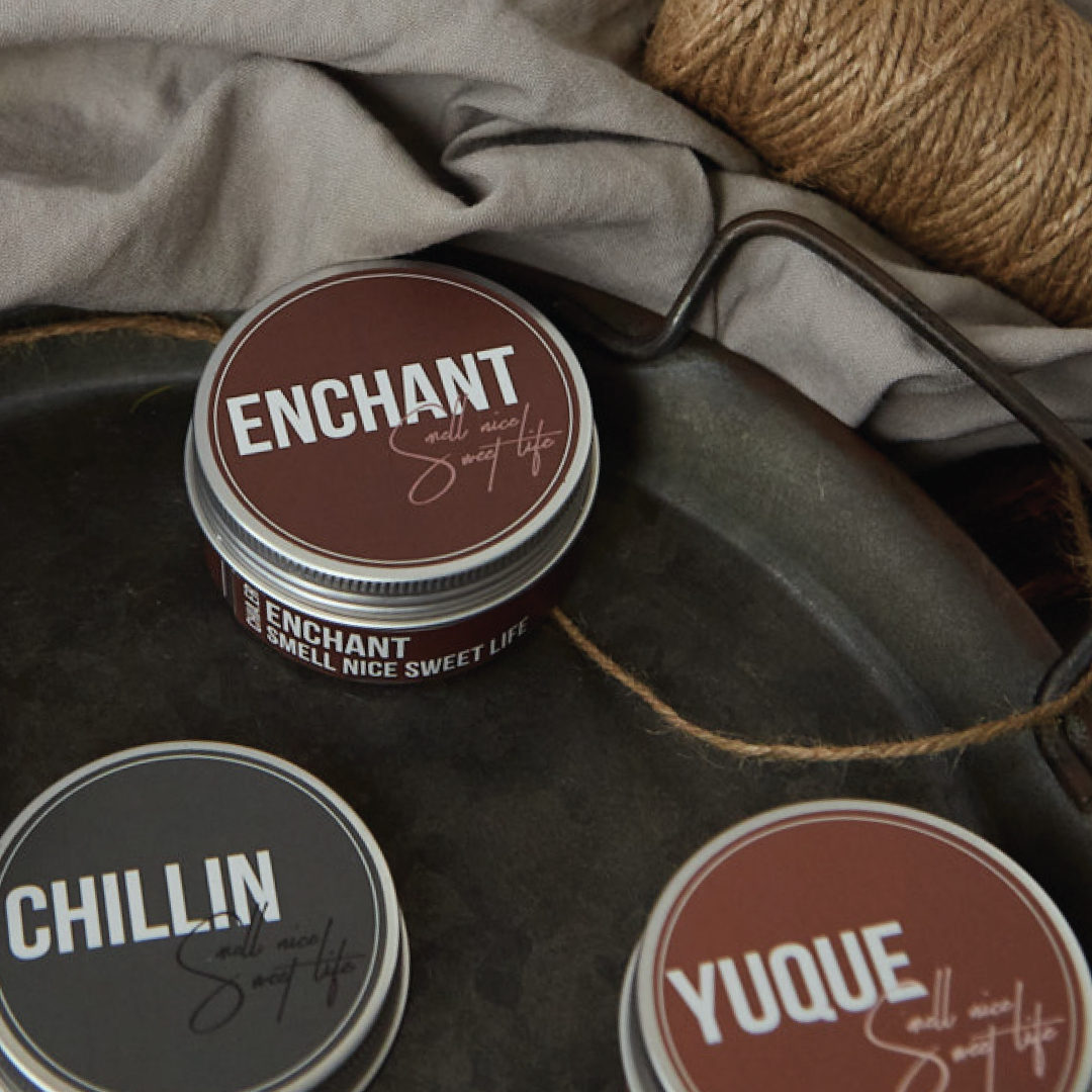Nến Thơm sáp Đậu nành hương Enchant Ngọt dịu hũ 80g Nến thơm Handmade Chia.kandles