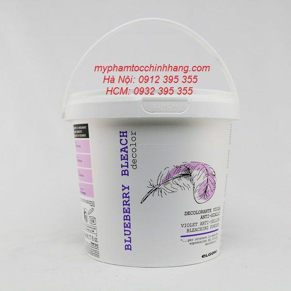 Bột tẩy tóc tím khử ánh vàng elgon de-color blueberry bleach 500ml
