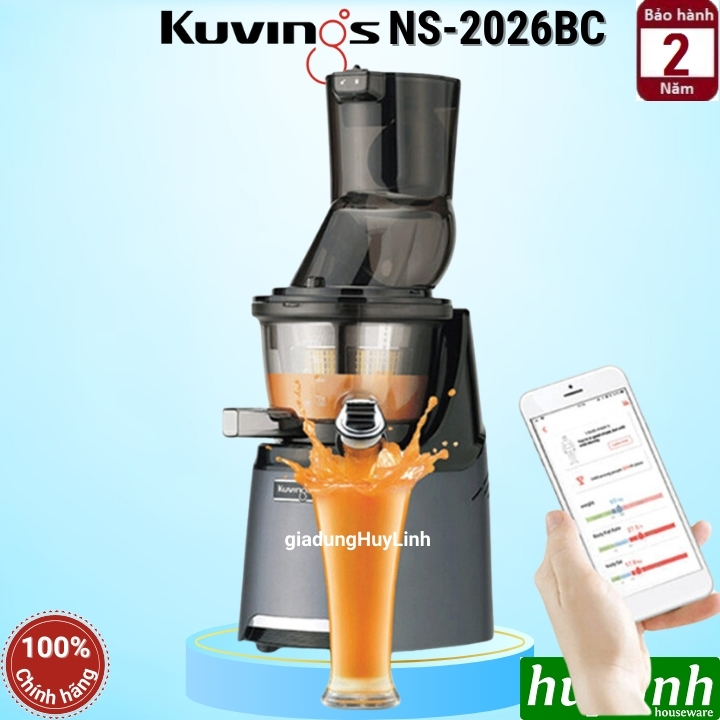 Máy ép chậm thông minh kuvings ns-2026bc - smart juice - sản xuất tại hàn quốc - phân tích 7 chỉ số cơ thể -
