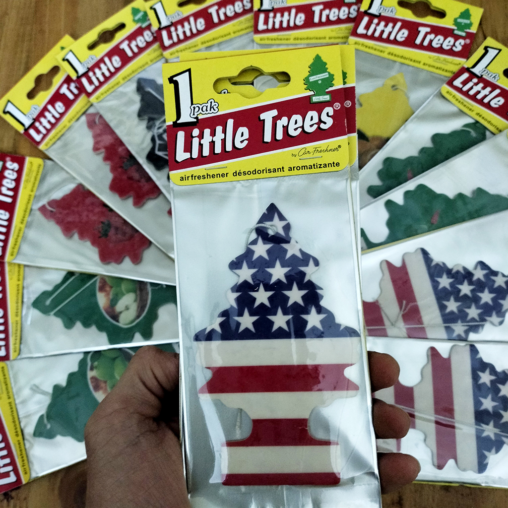 [Combo 5 vị hương] lá thơm cây thông little trees, cây thông thơm mỹ khử mùi treo xe oto, phòng ngủ, nhà tắm , miếng sáp nước hoa khô cây thông thơm xe hơi, ô tô