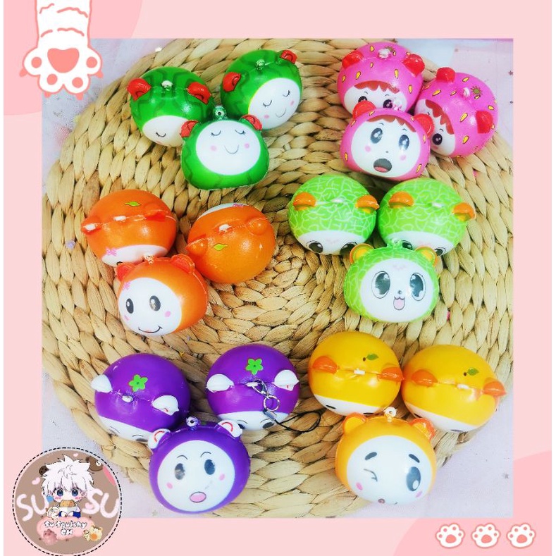 Squishy cậu bé trái cây mini móc khóa