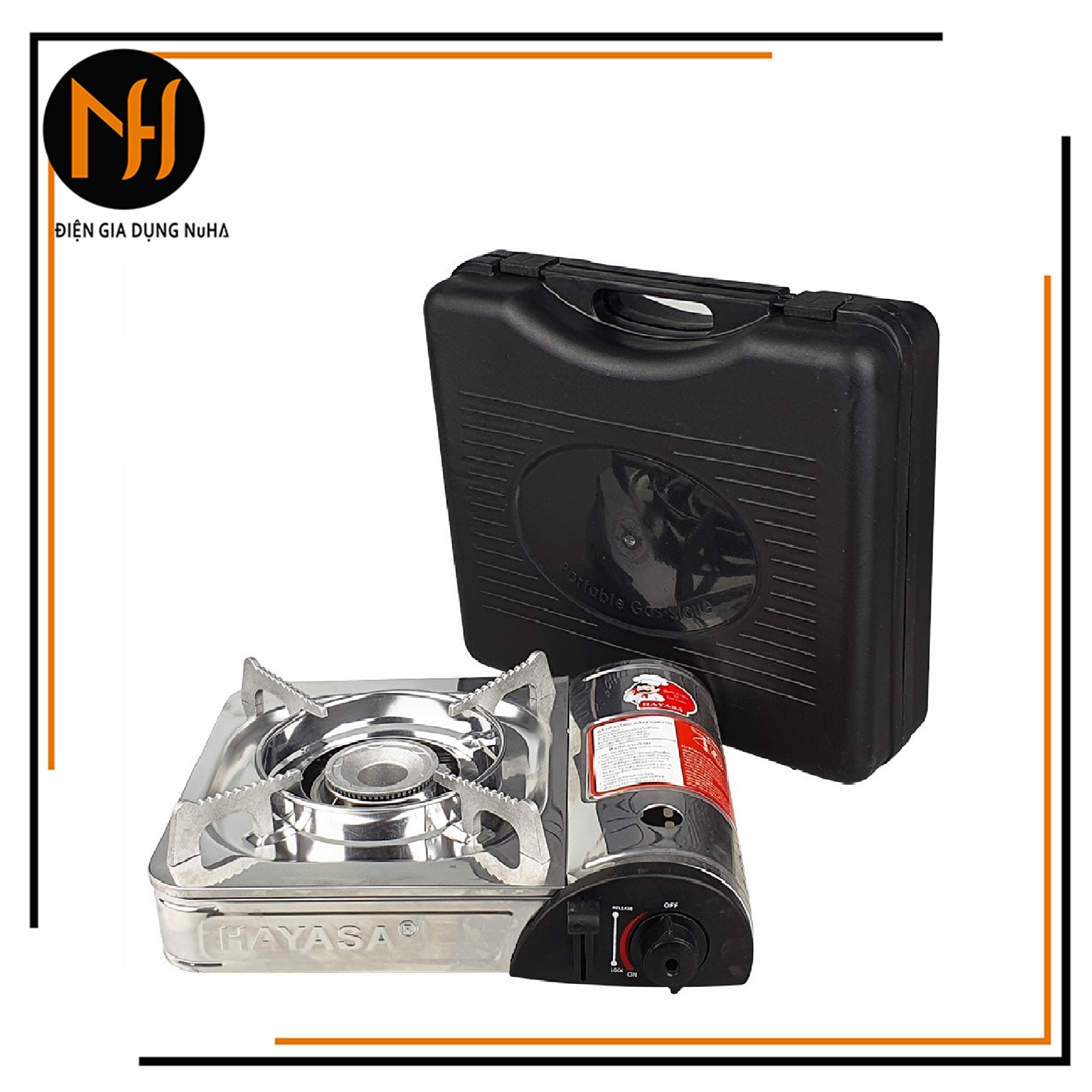 Bếp ga mini inox Hayasa HA-8103I dập cuốn mép chắc chắn có vòng chắn gió-bảo hành 12 tháng bảo hành 12 tháng