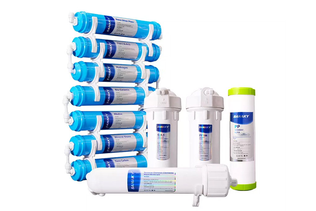 Trọn bộ 10 lõi lọc sanaky từ 1 đến 10 chính hãng