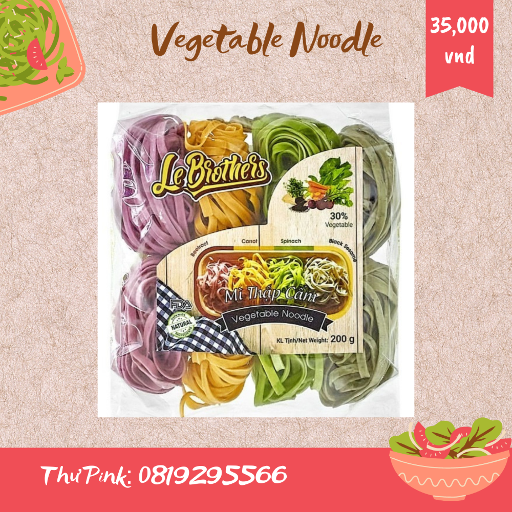 [Giá sốc] [Date mới 25/11/2021] Mì Rau Củ hữu cơ Organic cao cấp mix 4 vị (Mì Thập cẩm) 200gr - Hàng Xuất Khẩu