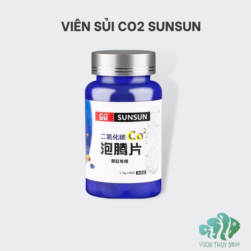 Viên sủi CO2 Sunsun hộp 60 viên cung cấp bổ sung CO2 cho cây thủy sinh