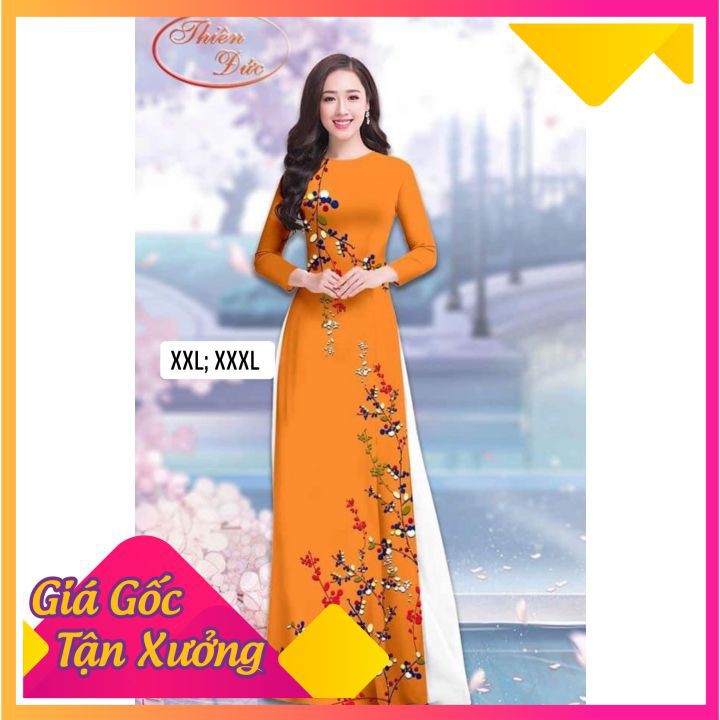 ❤️siêu sale❤️ áo dài lụa hoa nhí ảnh thật 100%