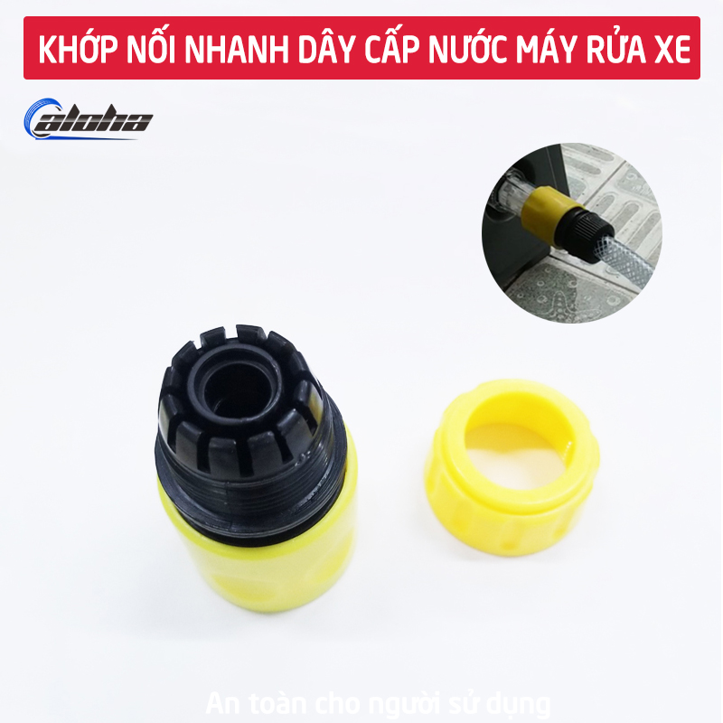 [HCM]Đầu nối nhanh - Nối ống nhanh dây cấp nước máy rửa xe áp lực cao – khớp nối nhanh đầu VÀO máy rửa xe gia đình giao màu ngẫu nhiên C0004-20