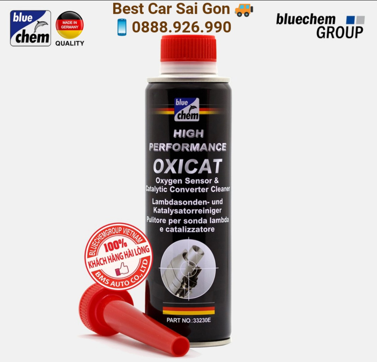 Oxicat Bluechem ,Vệ sinh cảm biến oxy - Bầu Catalyst - Ngăn ngừa báo lỗi động cơ ô tô(Quà tặng)