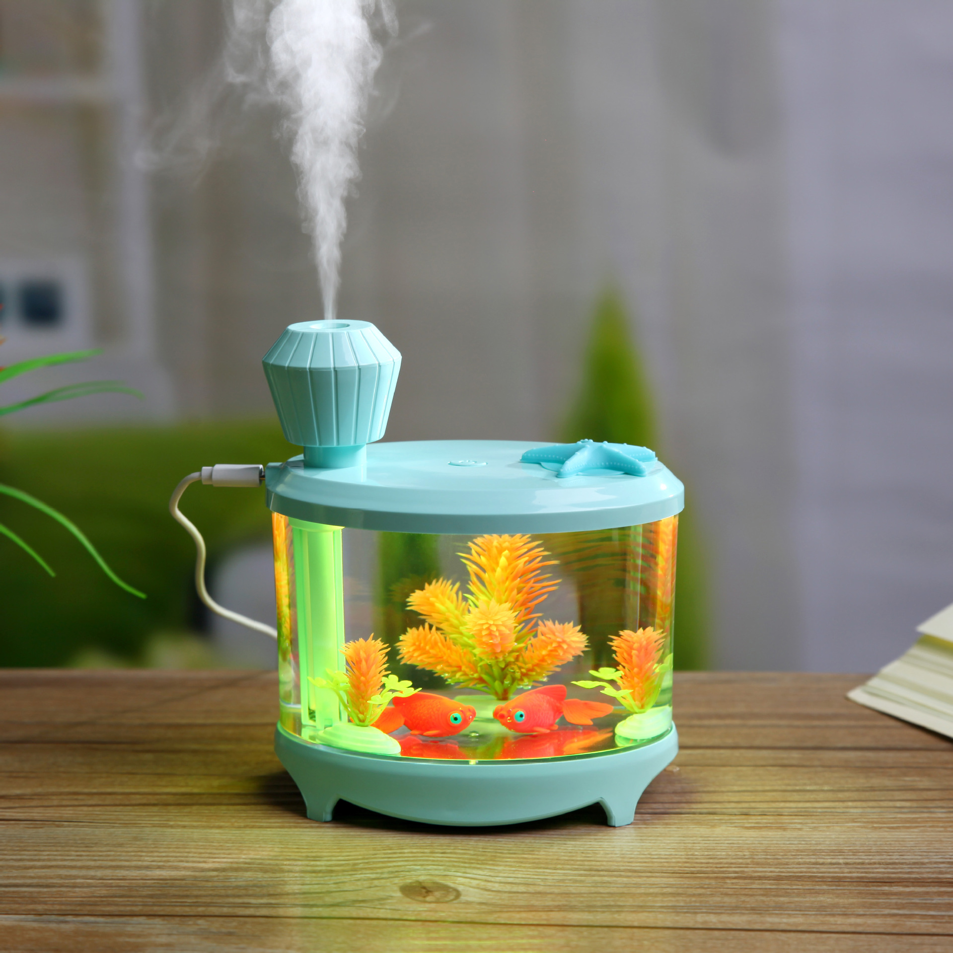 Máy tạo xông tạo mùi tạo độ ẩm tạo phun sương hình bể cá có đèn sáng cực hấp dẫn