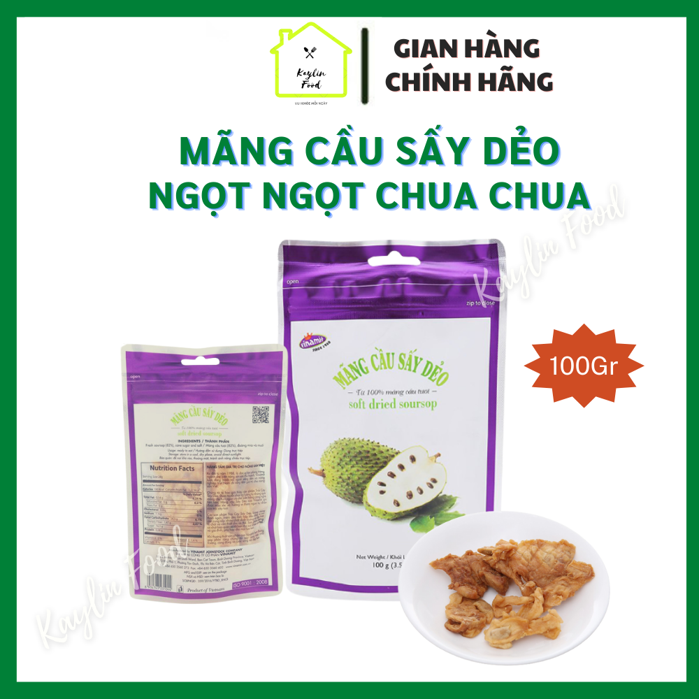 Mãng cầu sấy dẻo Vinamit 100g mãng cầu ngon mềm dẻo