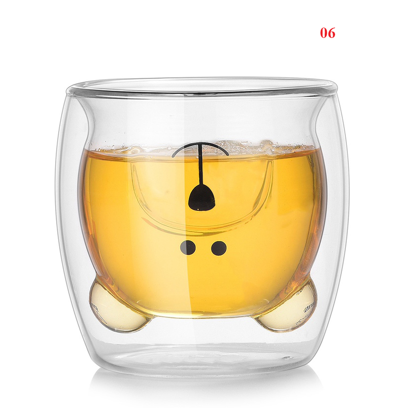 Ly Cách Nhiệt Thủy Tinh 2 Lớp Hình Mặt Gấu Ngộ Nghĩnh