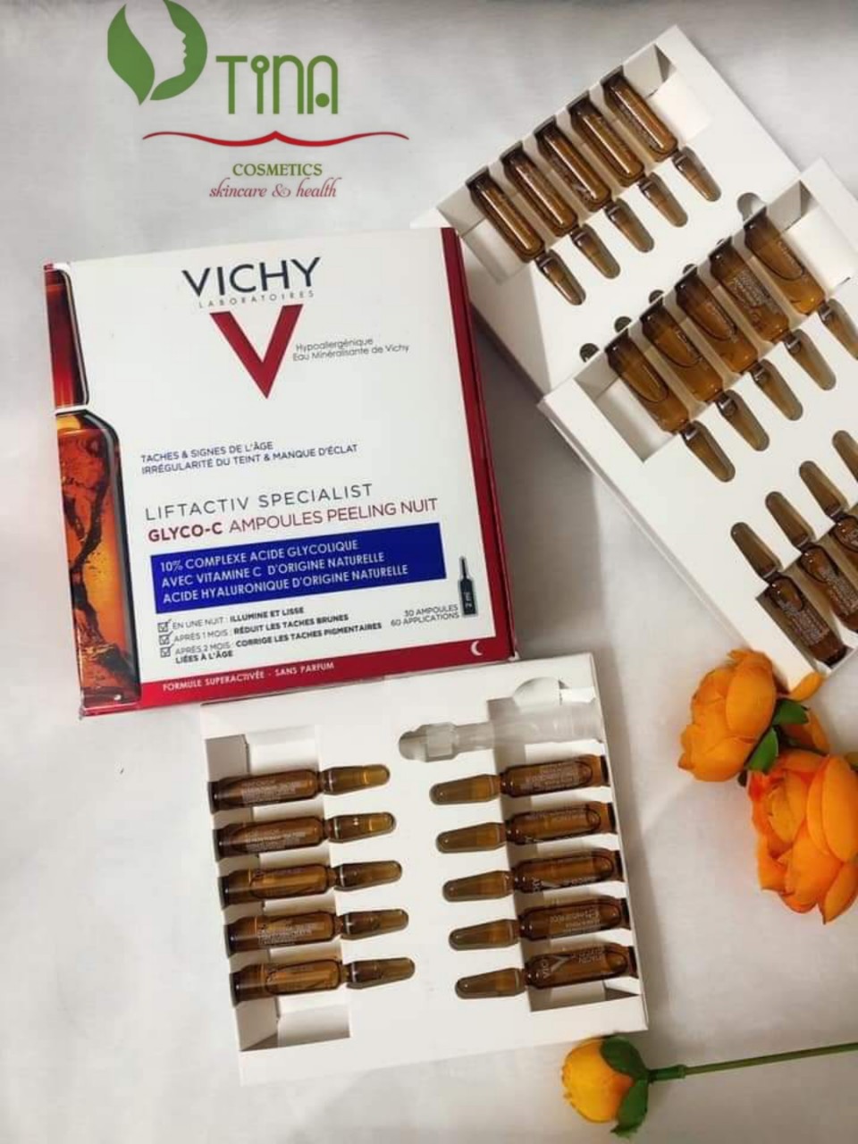(Date 2023) Dưỡng chất làm sáng da ban đêm Liftactiv Specialist Glyco-C VICHY 2ml