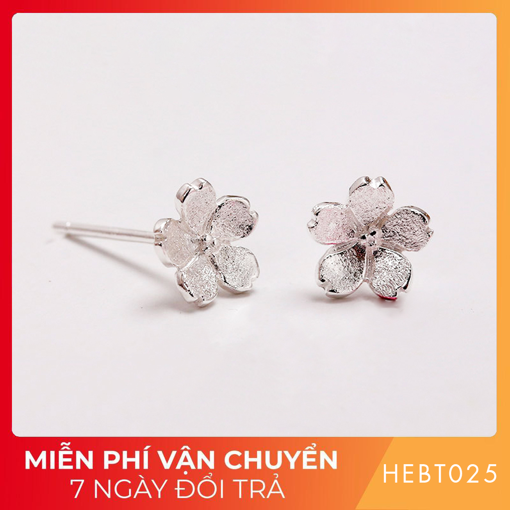 Bông hoa tai nữ bạc s925 cao cấp HEBT025 BH trọn đời [Hải Én Jewellry - trang sức vàng bạc đá quý cao cấp]