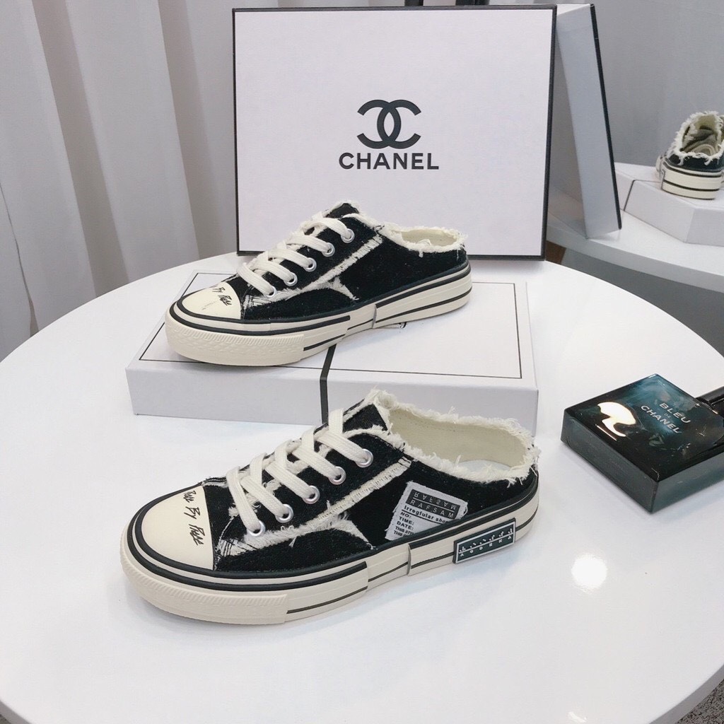 xVESSEL Giày Sục Nữ Thể Thao style rách đế cao 3,5-4cm(Grab Store)