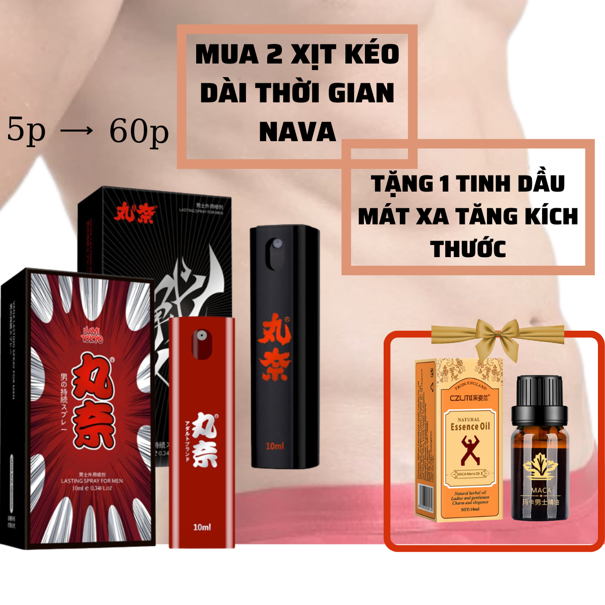 Hiệu quả bất ngờ xịt kéo dài thời gian qh vana tăng ham muốn, tăng thời gian yêu lên đến 60 phút