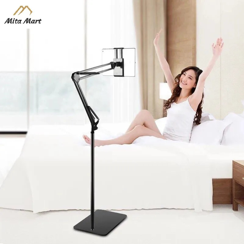 Giá đỡ ipad đứng 1m3 đa năng hợp kim nhôm xoay 360 độ quay video chống rung, Gậy live stream, xem phim - Chân để điện thoại hát karaoke xếp gọn